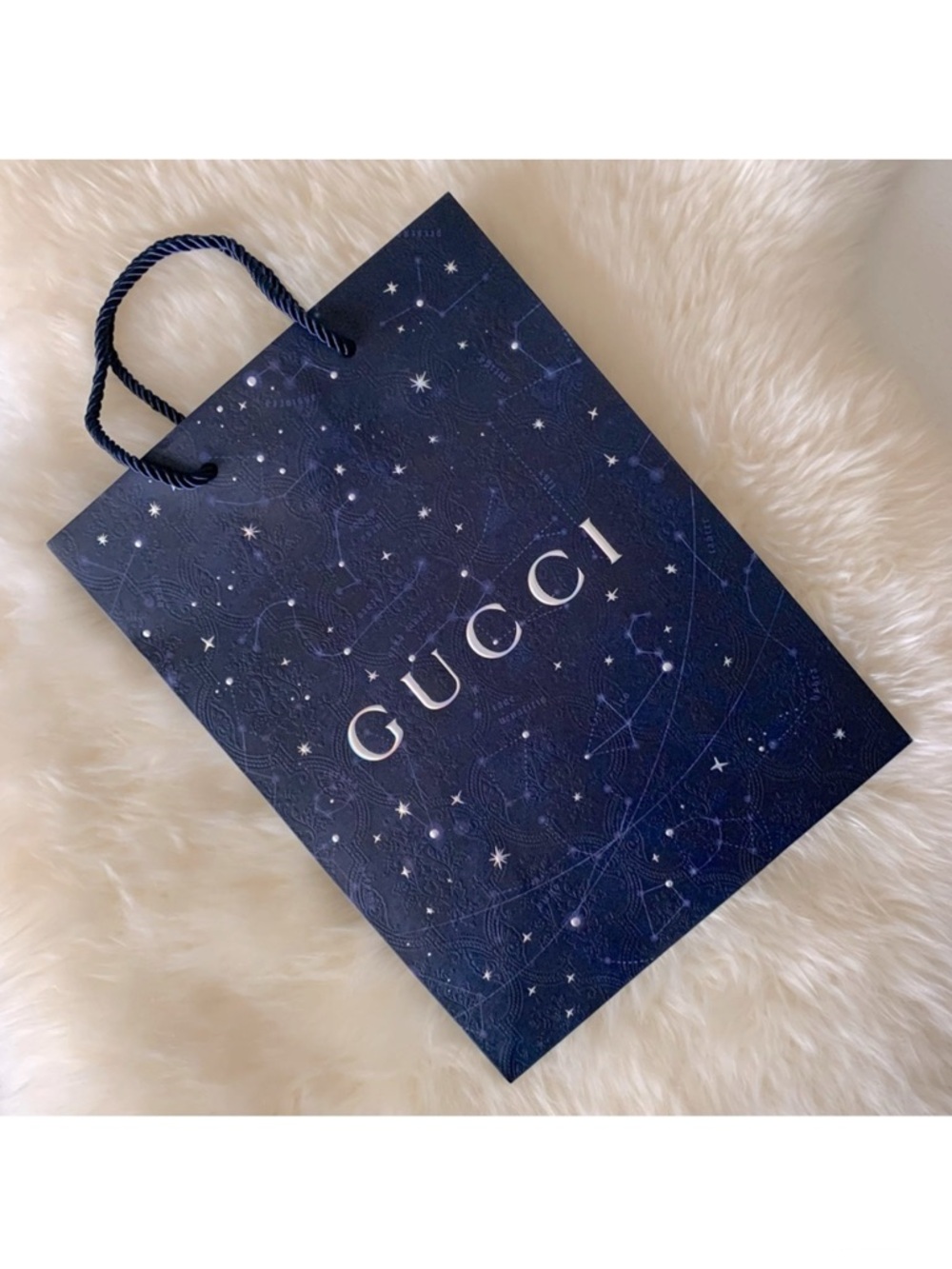 NEW! GUCCI Shopping Bag, Navy with Stars & Constellations, GORGEOUS!